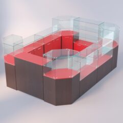 Комплект прилавков ЛОРНЕТ №1, Дуб Венге + Красный