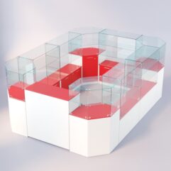 Комплект прилавков ЛОРНЕТ №2, Белый + красный