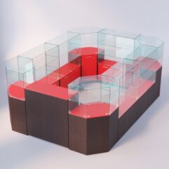 Комплект прилавков ЛОРНЕТ №2, Дуб Венге + Красный