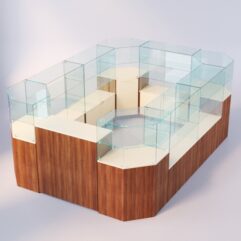 Комплект прилавков ЛОРНЕТ №2, Орех + Крем Вайс