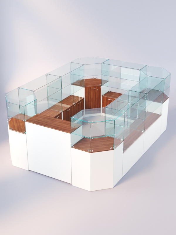 Комплект прилавков ЛОРНЕТ №2, Белый + Орех