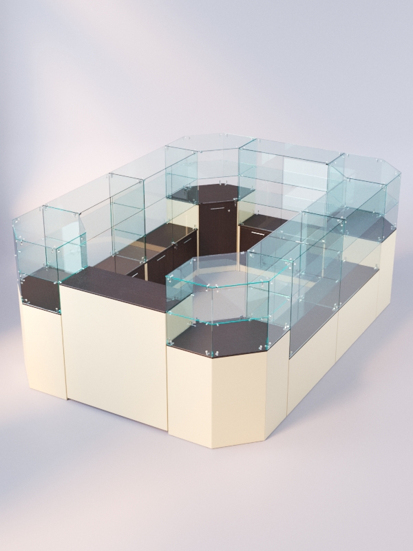 Комплект прилавков ЛОРНЕТ №2, Крем Вайс + Дуб Венге