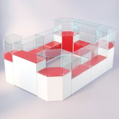 Комплект прилавков ЛОРНЕТ №3, Белый + красный