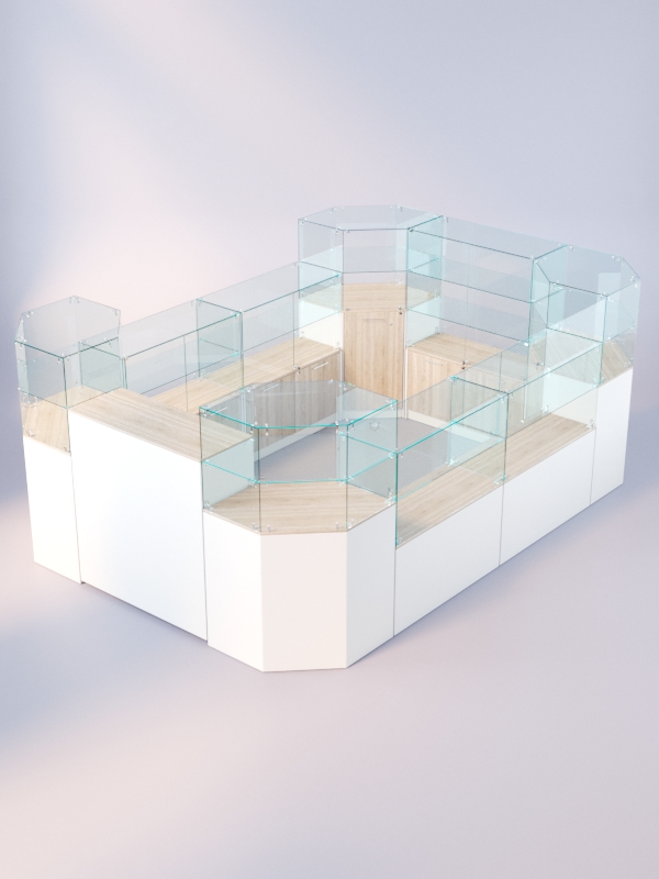 Комплект прилавков ЛОРНЕТ №3, Белый + Дуб Сонома