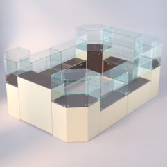 Комплект прилавков ЛОРНЕТ №3, Крем Вайс + Дуб Венге