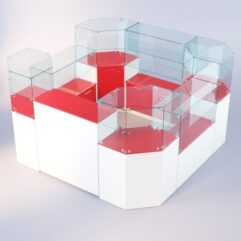 Комплект прилавков ЛОРНЕТ №4, Белый + красный