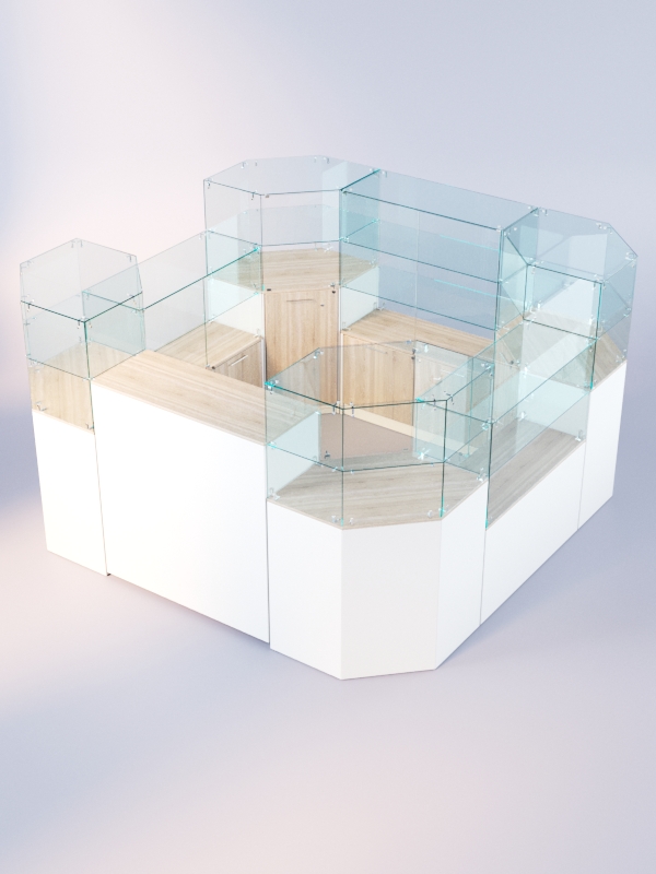 Комплект прилавков ЛОРНЕТ №4, Белый + Дуб Сонома