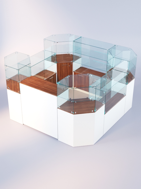 Комплект прилавков ЛОРНЕТ №4, Белый + Орех