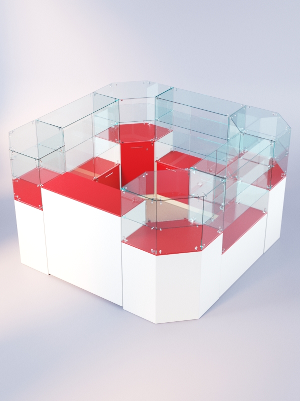 Комплект прилавков ЛОРНЕТ №5, Белый + красный