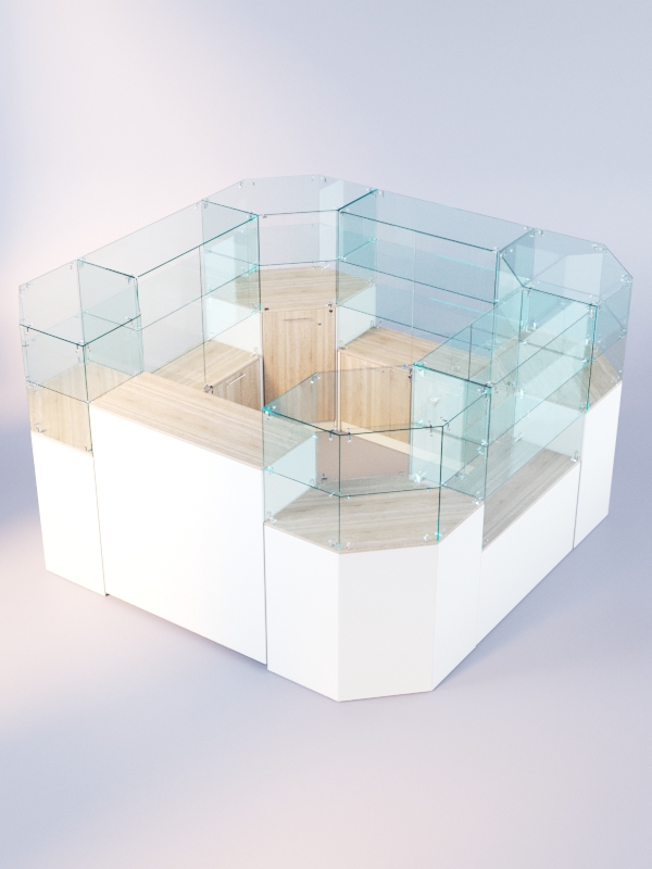 Комплект прилавков ЛОРНЕТ №5, Белый + Дуб Сонома