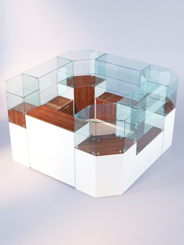 Комплект прилавков ЛОРНЕТ №5, Белый + Орех