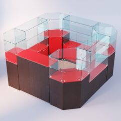 Комплект прилавков ЛОРНЕТ №5, Дуб Венге + Красный