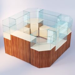 Комплект прилавков ЛОРНЕТ №5, Орех + Крем Вайс