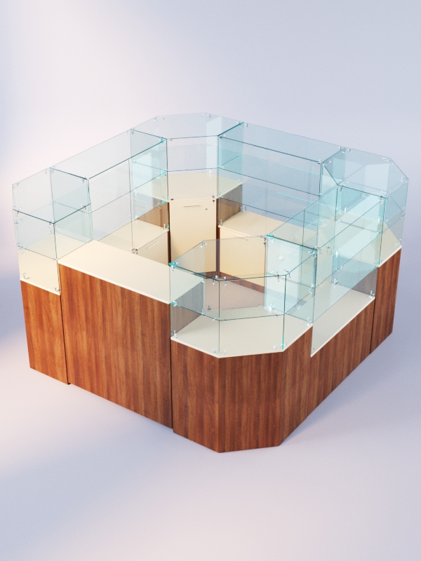 Комплект прилавков ЛОРНЕТ №5, Орех + Крем Вайс