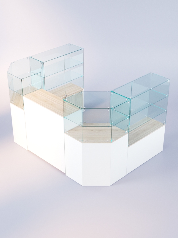 Комплект прилавков ЛОРНЕТ №6, Белый + Дуб Сонома