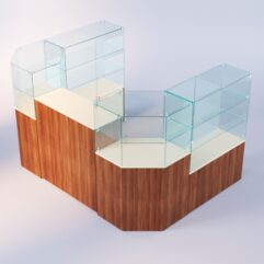 Комплект прилавков ЛОРНЕТ №6, Орех + Крем Вайс