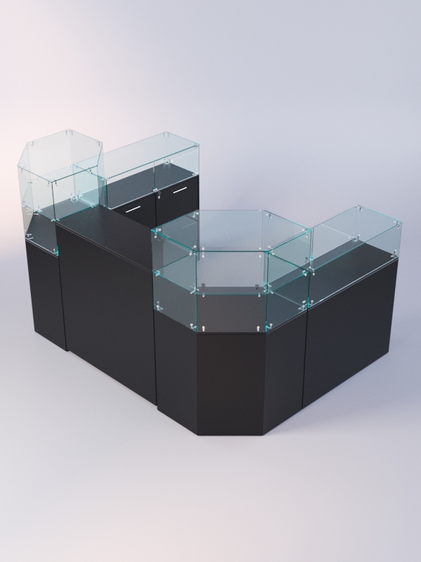 Комплект прилавков ЛОРНЕТ №7, Черный