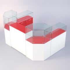 Комплект прилавков ЛОРНЕТ №7, Белый + красный