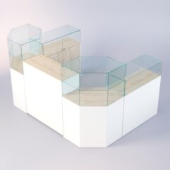 Комплект прилавков ЛОРНЕТ №7, Белый + Дуб Сонома