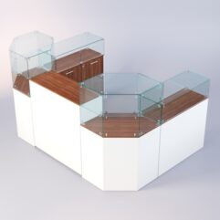 Комплект прилавков ЛОРНЕТ №7, Белый + Орех