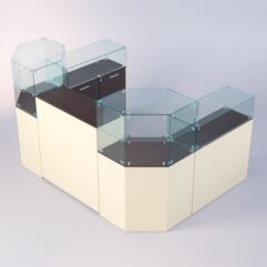 Комплект прилавков ЛОРНЕТ №7, Крем Вайс + Дуб Венге