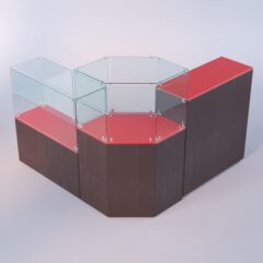 Комплект прилавков ЛОРНЕТ №8, Дуб Венге + Красный