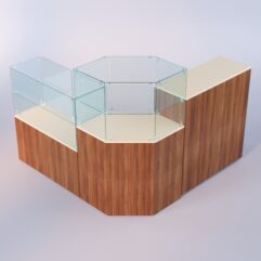 Комплект прилавков ЛОРНЕТ №8, Орех + Крем Вайс