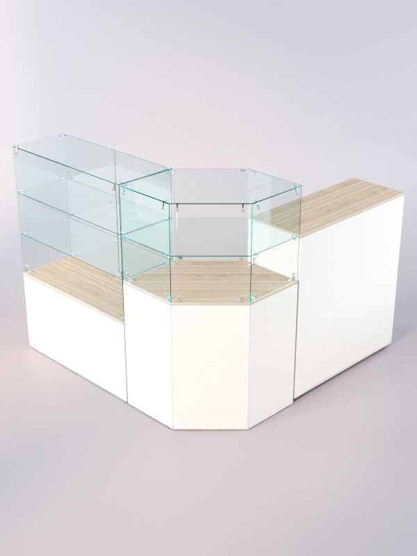 Комплект прилавков ЛОРНЕТ №9, Белый + Дуб Сонома