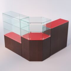 Комплект прилавков ЛОРНЕТ №9, Дуб Венге + Красный