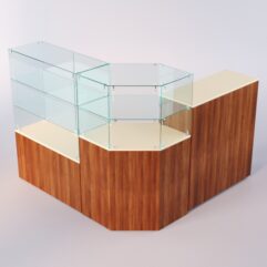 Комплект прилавков ЛОРНЕТ №9, Орех + Крем Вайс