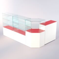 Комплект прилавков ЛОРНЕТ №10, Белый + красный