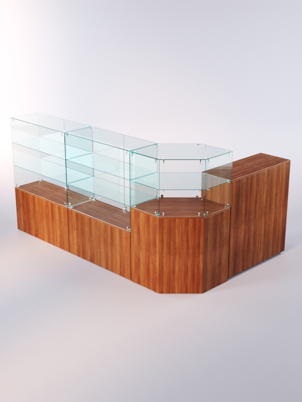 Комплект прилавков ЛОРНЕТ №10, Орех