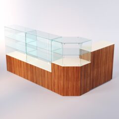 Комплект прилавков ЛОРНЕТ №10, Орех + Крем Вайс