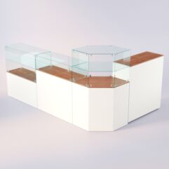 Комплект прилавков ЛОРНЕТ №11, Белый + Орех