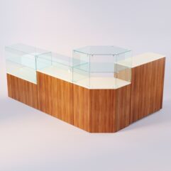 Комплект прилавков ЛОРНЕТ №11, Орех + Крем Вайс