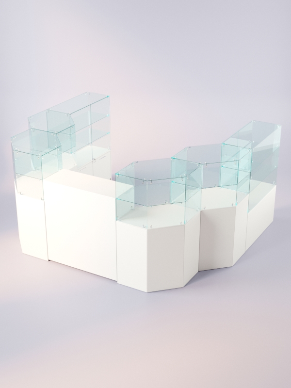 Комплект прилавков ЛОРНЕТ №12, Белый