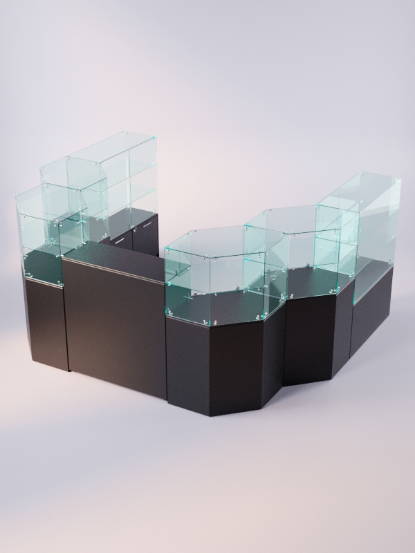 Комплект прилавков ЛОРНЕТ №12, Черный