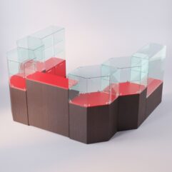 Комплект прилавков ЛОРНЕТ №12, Дуб Венге + Красный