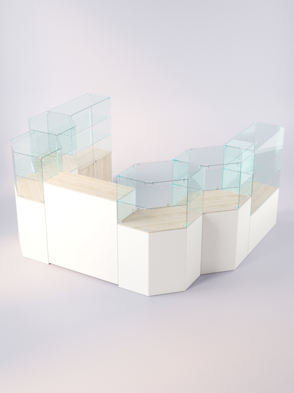 Комплект прилавков ЛОРНЕТ №12, Белый + Дуб Сонома