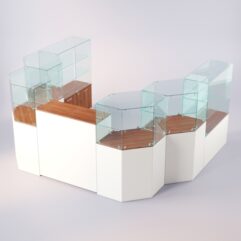 Комплект прилавков ЛОРНЕТ №12, Белый + Орех