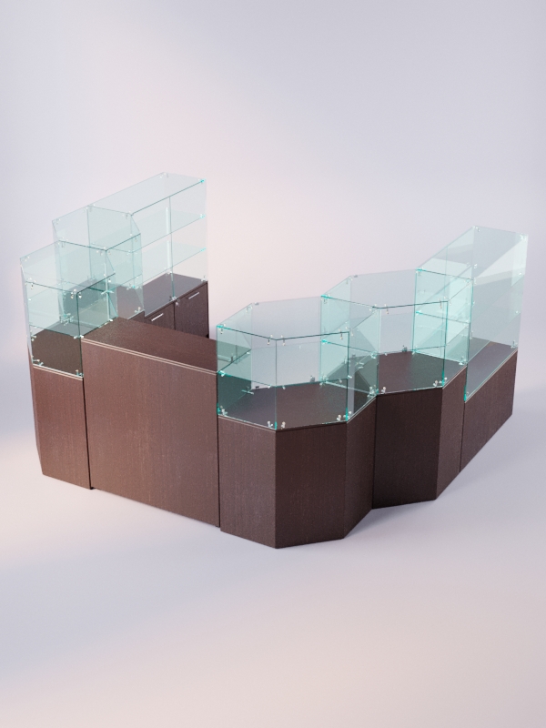 Комплект прилавков ЛОРНЕТ №12, Дуб Венге