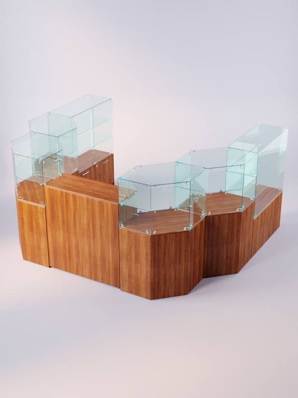 Комплект прилавков ЛОРНЕТ №12, Орех