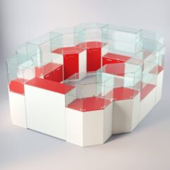 Комплект прилавков ЛОРНЕТ №13, Белый + красный