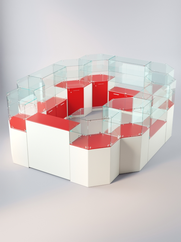 Комплект прилавков ЛОРНЕТ №13, Белый + красный