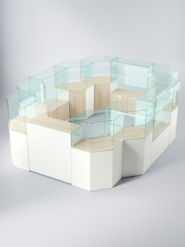 Комплект прилавков ЛОРНЕТ №13, Белый + Дуб Сонома