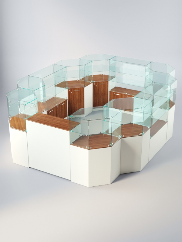 Комплект прилавков ЛОРНЕТ №13, Белый + Орех