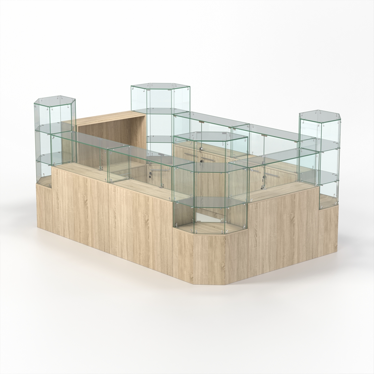 Комплект прилавков КОДИ №1, Дуб Сонома