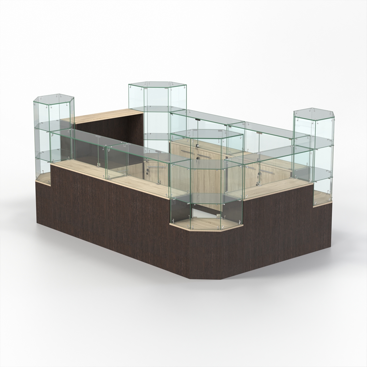 Комплект прилавков КОДИ №1, Дуб Венге и Дуб Сонома