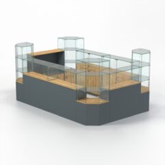 Комплект прилавков КОДИ №1, Темно-серый и Дуб Золотистый