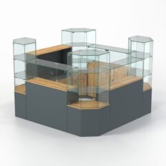 Комплект прилавков КОДИ №2, Темно-серый и Дуб Золотистый